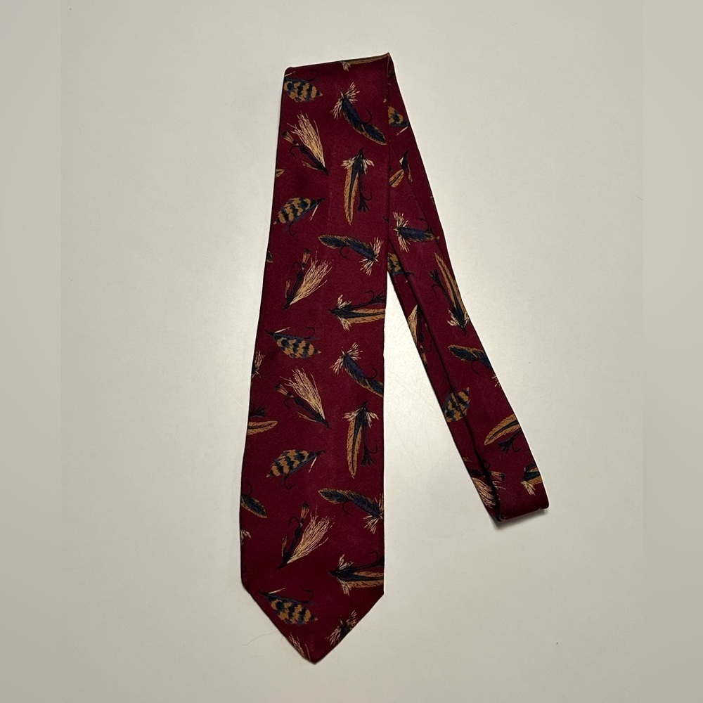 Ferrell Reed Silk Tie Fly Fishing Ties Burgundy